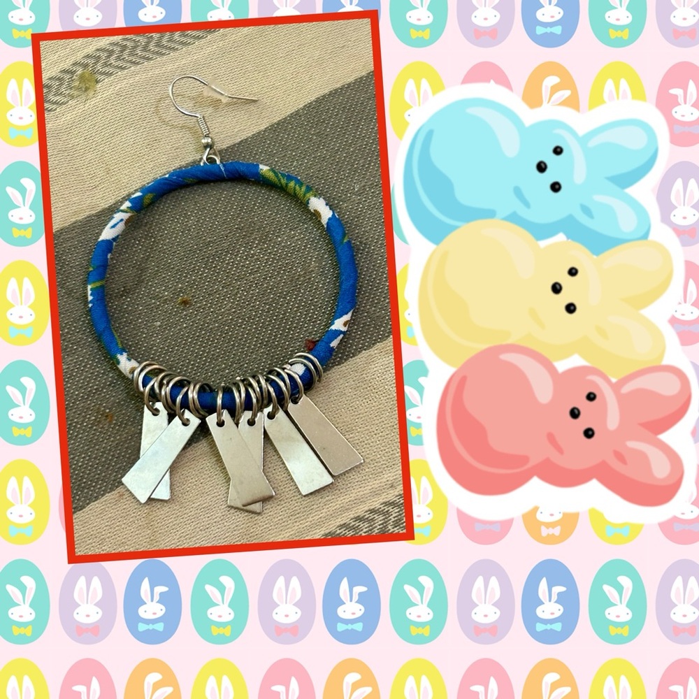 Blue and Silver Beaded Jewelry with Tassels
